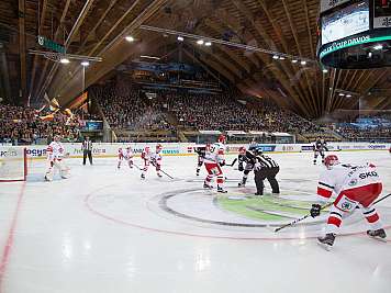 Ice hockey game faceoff