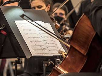 Orchestra with music stands