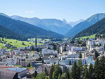 City in mountain landscape